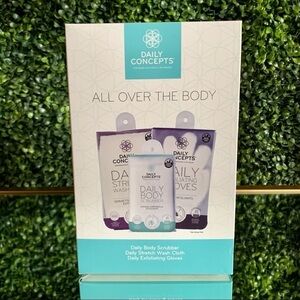 3 Piece All Over The Body Set | Daily Concepts | NEW | Scrubber Stretch Cloth